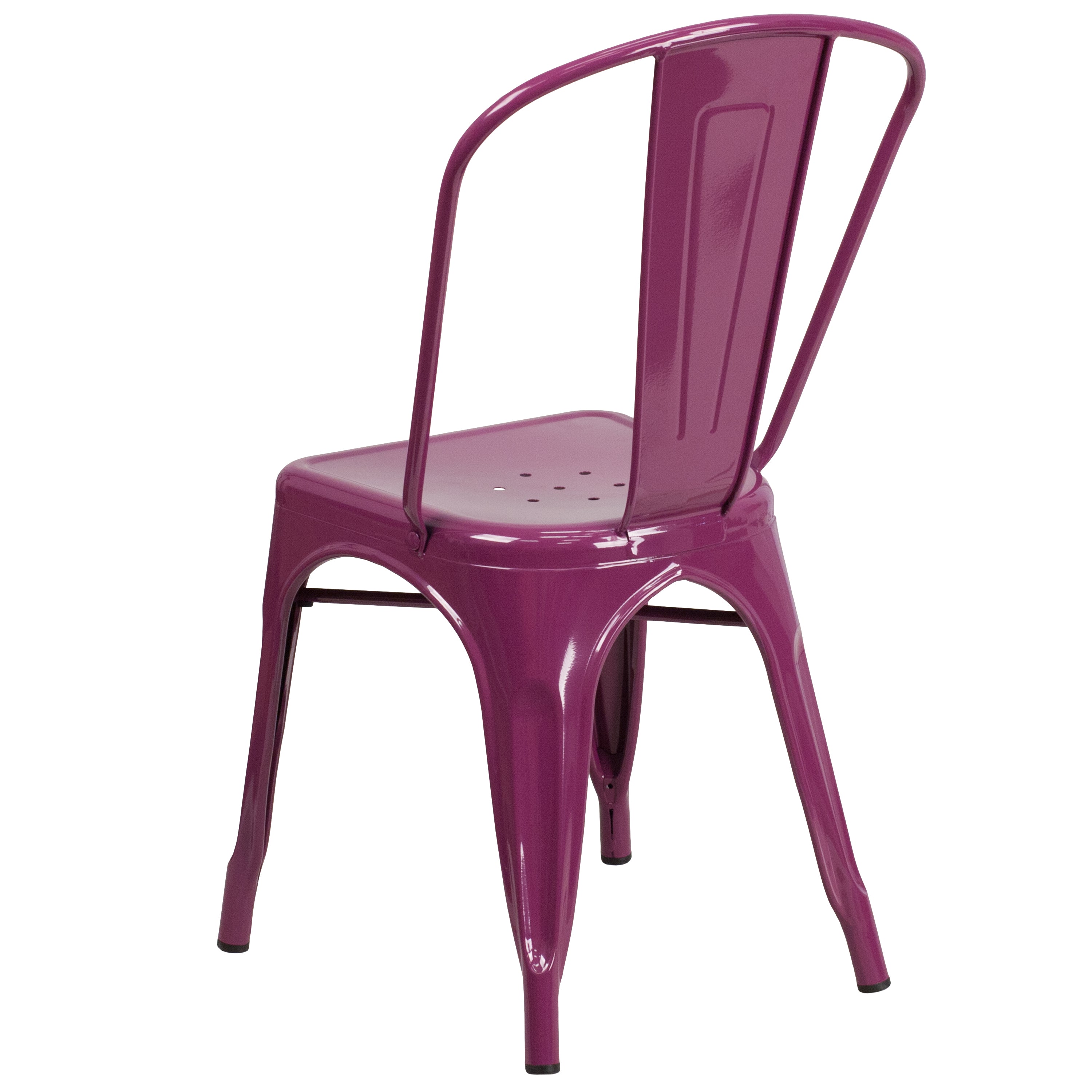 Flash Furniture Commercial Grade Purple Metal Indoor-Outdoor Stackable Chair