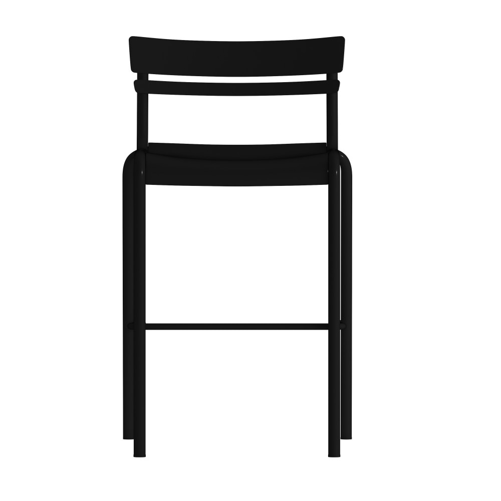 Modern Commercial Grade 2 Slat Indoor/Outdoor Steel Bar Stool