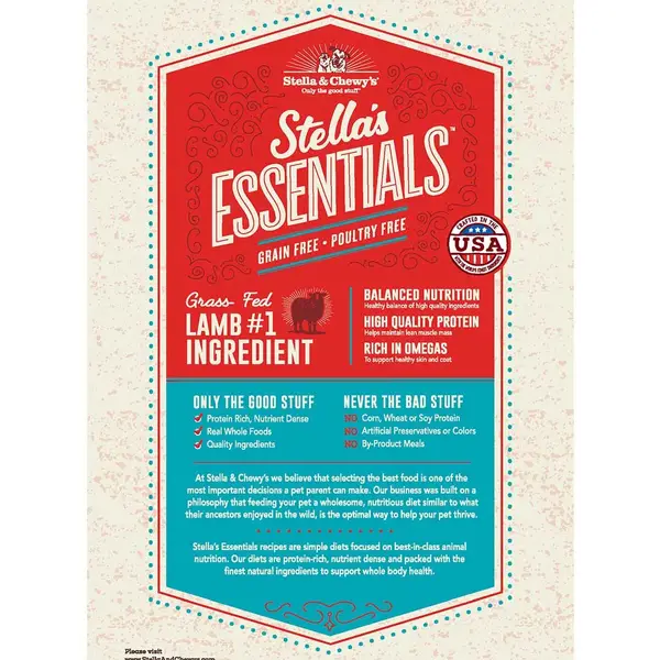 Stella and Chewy's 3 lb Essentials Grass-Fed Lamb Dog Food