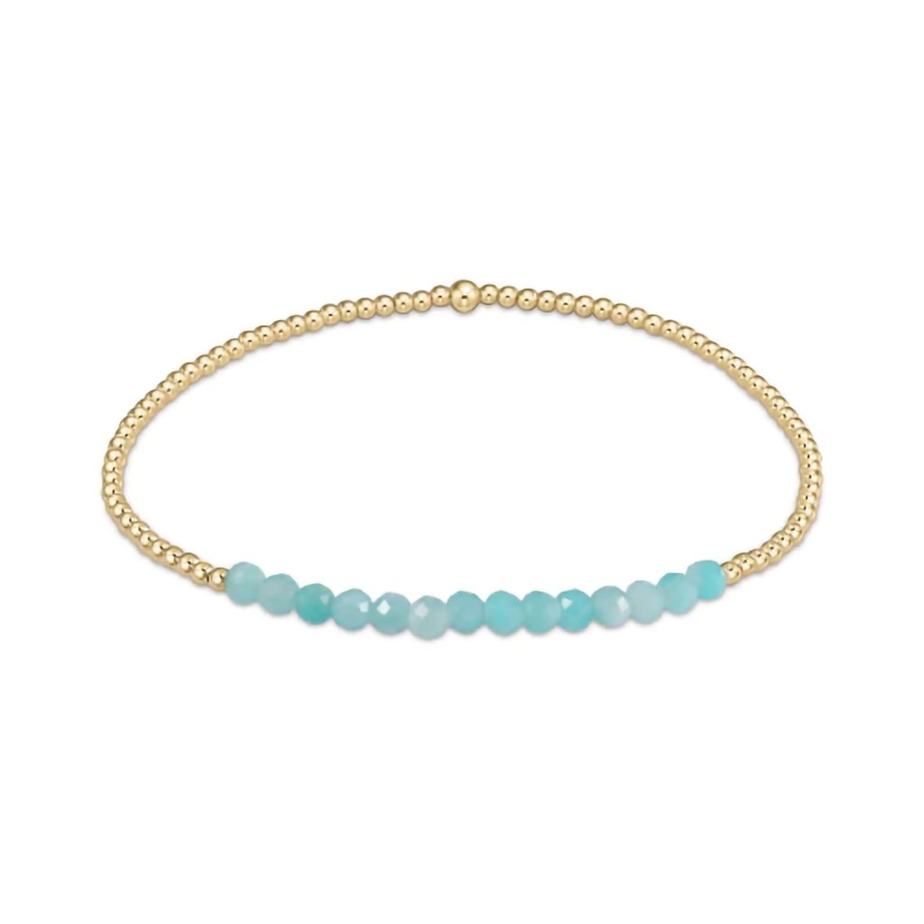 Enewton Designer  Gold Bliss 2mm Bead Bracelet - Gemstone in Amazonite