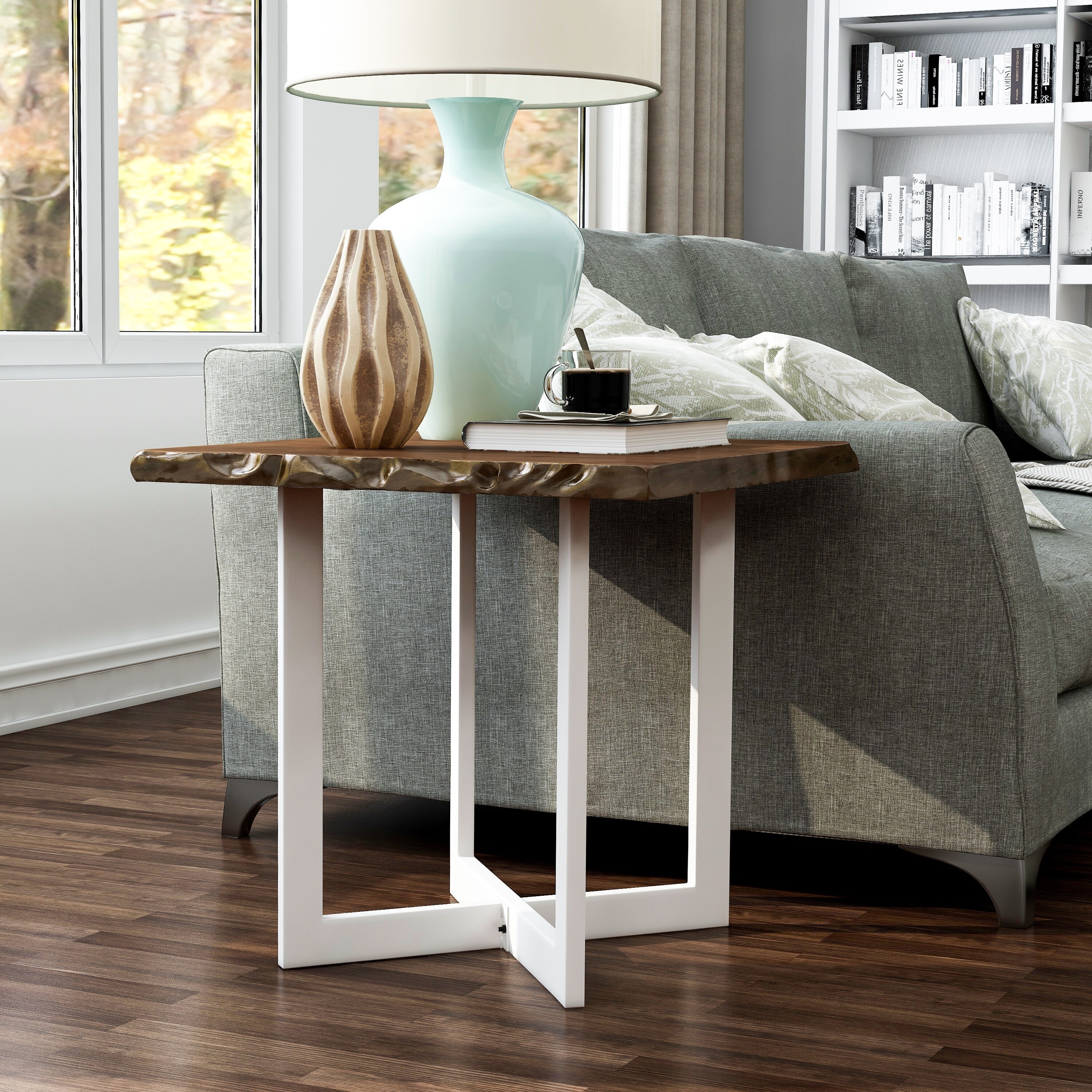 Furniture of America Wallgren Farmhouse Oak 22-inch Side Table