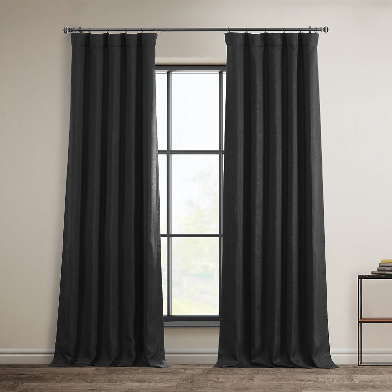 EFF Faux Linen Blackout Window Curtain