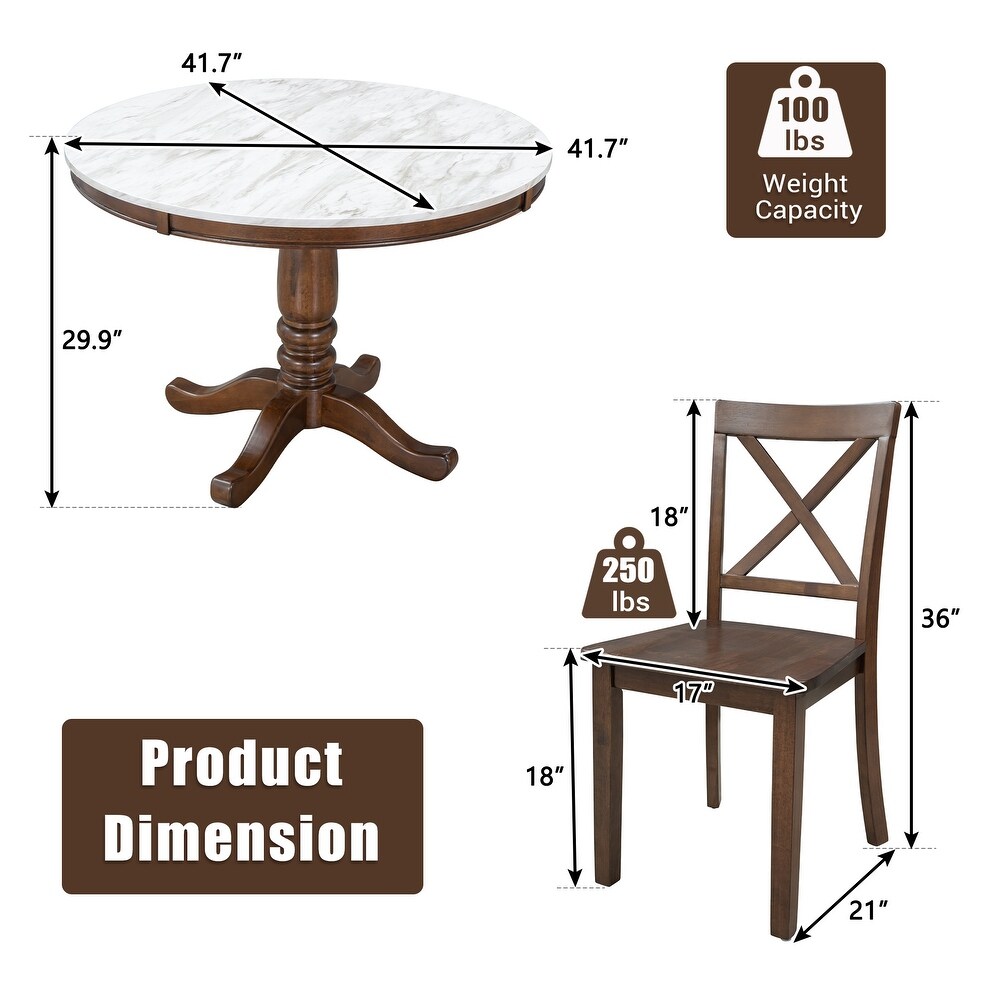 5 Pieces Dining Table and Chairs Set