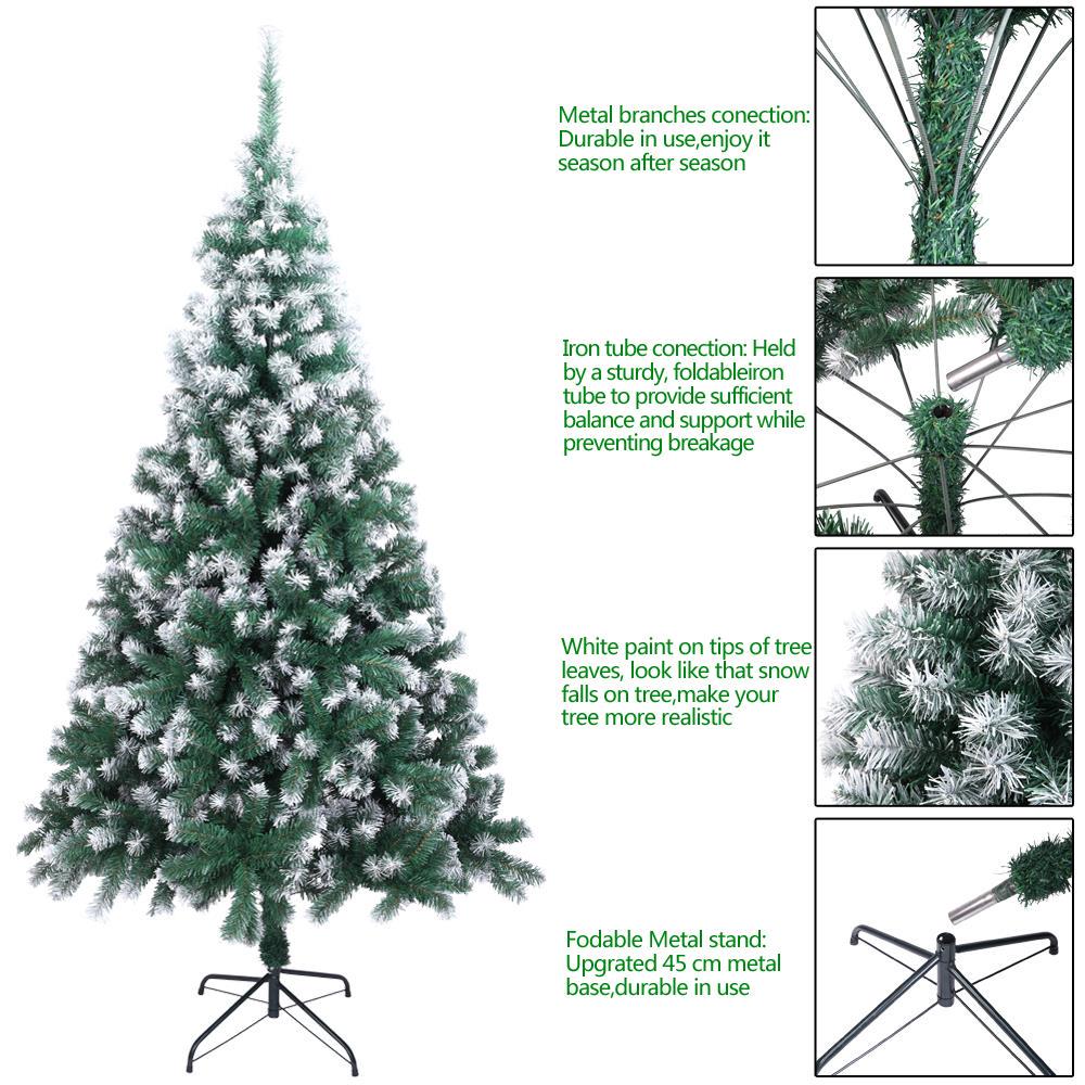 Ktaxon Green Flocked Full Artificial Christmas Tree with Sturdy Metal Stand 78242  Crowdfused