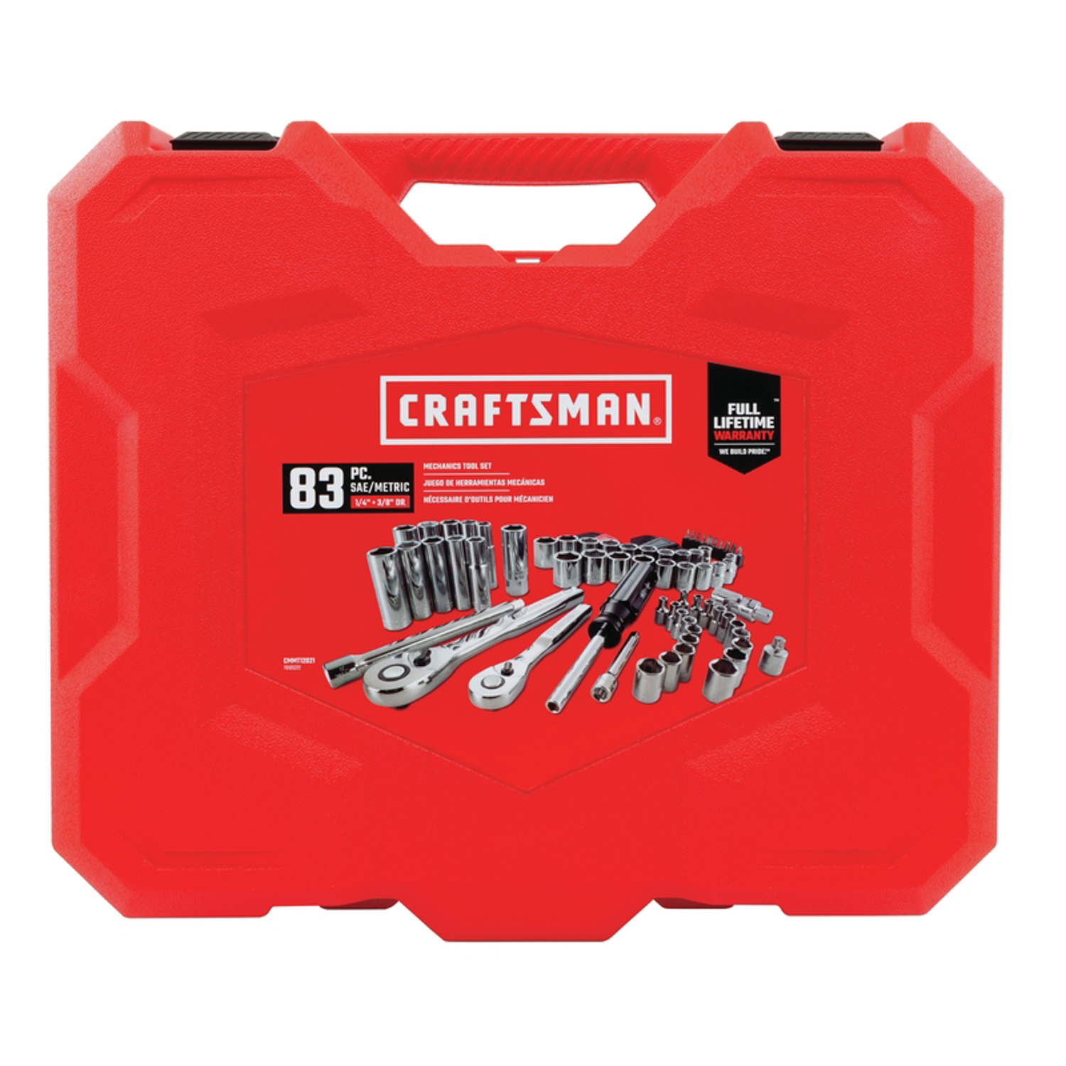 Craftsman 1/4 and 3/8 in. drive Metric and SAE 6 Point Driver Mechanic\u0027s Tool Set 83 pc