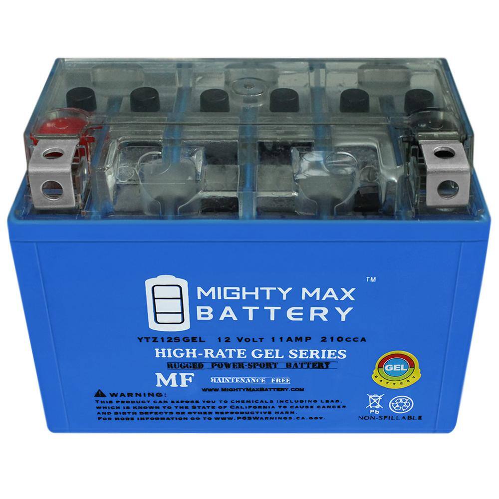 MIGHTY MAX BATTERY 12-Volt 11 Ah 210 CCA GEL Rechargeable Sealed Lead Acid (SLA) Powersports Battery YTZ12SGEL