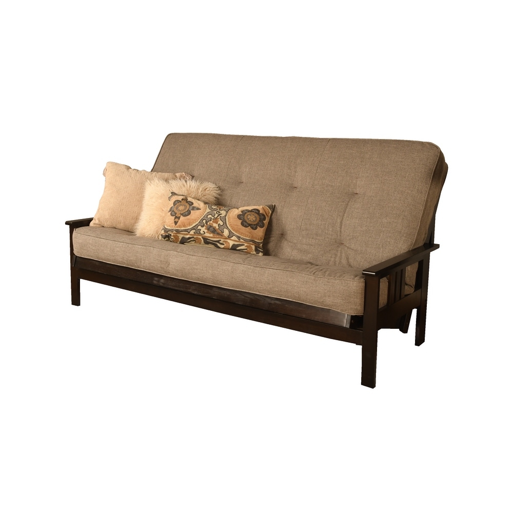 Somette Monterey Queen size Futon Set in Espresso Finish with Linen Mattress