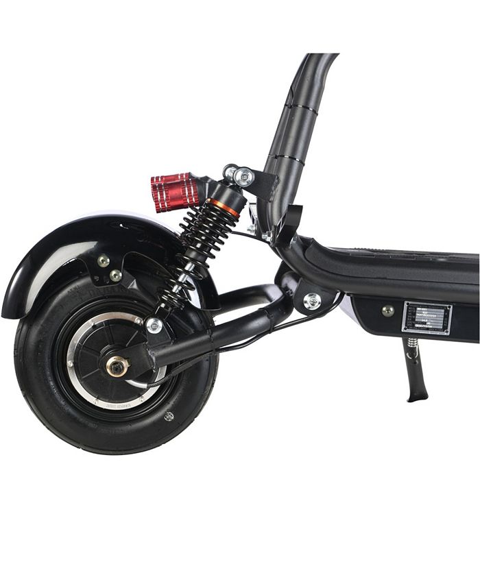 MotoTec Mini Fat Tire 48V 500W Electric Scooter Black-Two-Seater