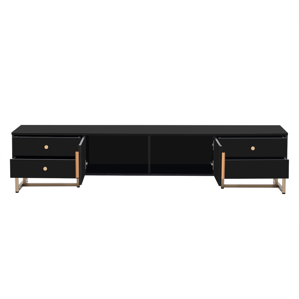 Modern TV Stand TV Media Console Table with 4 Storage Drawers for up to 75\