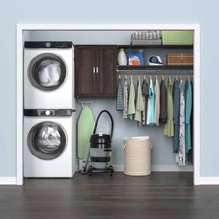 ClosetMaid Style+ 55.12 in. W - 121.12 in. W Modern Walnut Laundry Room Cabinet Kit with Top Shelves and Shaker Doors 10000-02190