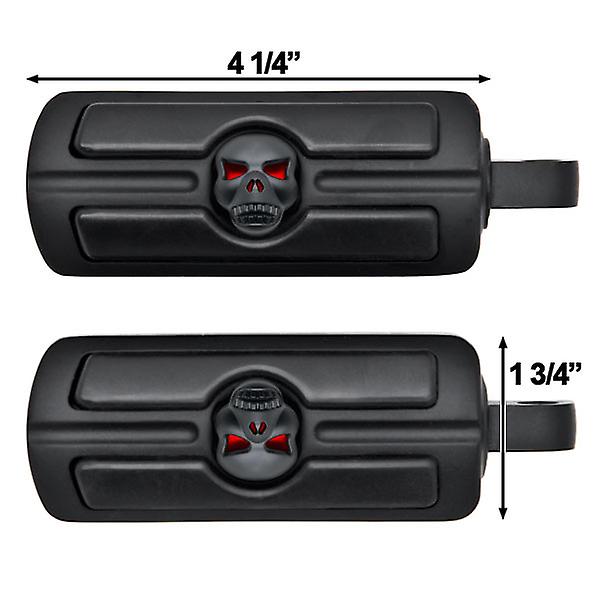 Skull Head Front or Rear Foot Peg Foot Rests Black Compatible with Harley-Davidson Sportser Male Peg Mount