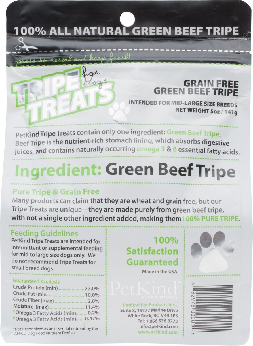 PetKind Grain-Free Green Beef Tripe Dog Treats