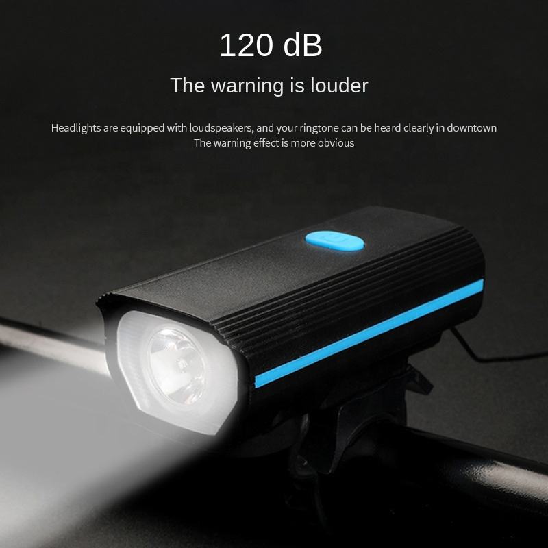 AT Ultra Bright Outdoor Waterproof USB Rechargeable LED Cycling Bike Light With 120dB Horn Speaker Bicycle Front Light