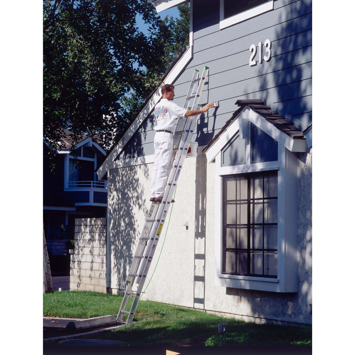 Werner 24 ft. H Aluminum Extension Ladder Type II 225 lb. capacity