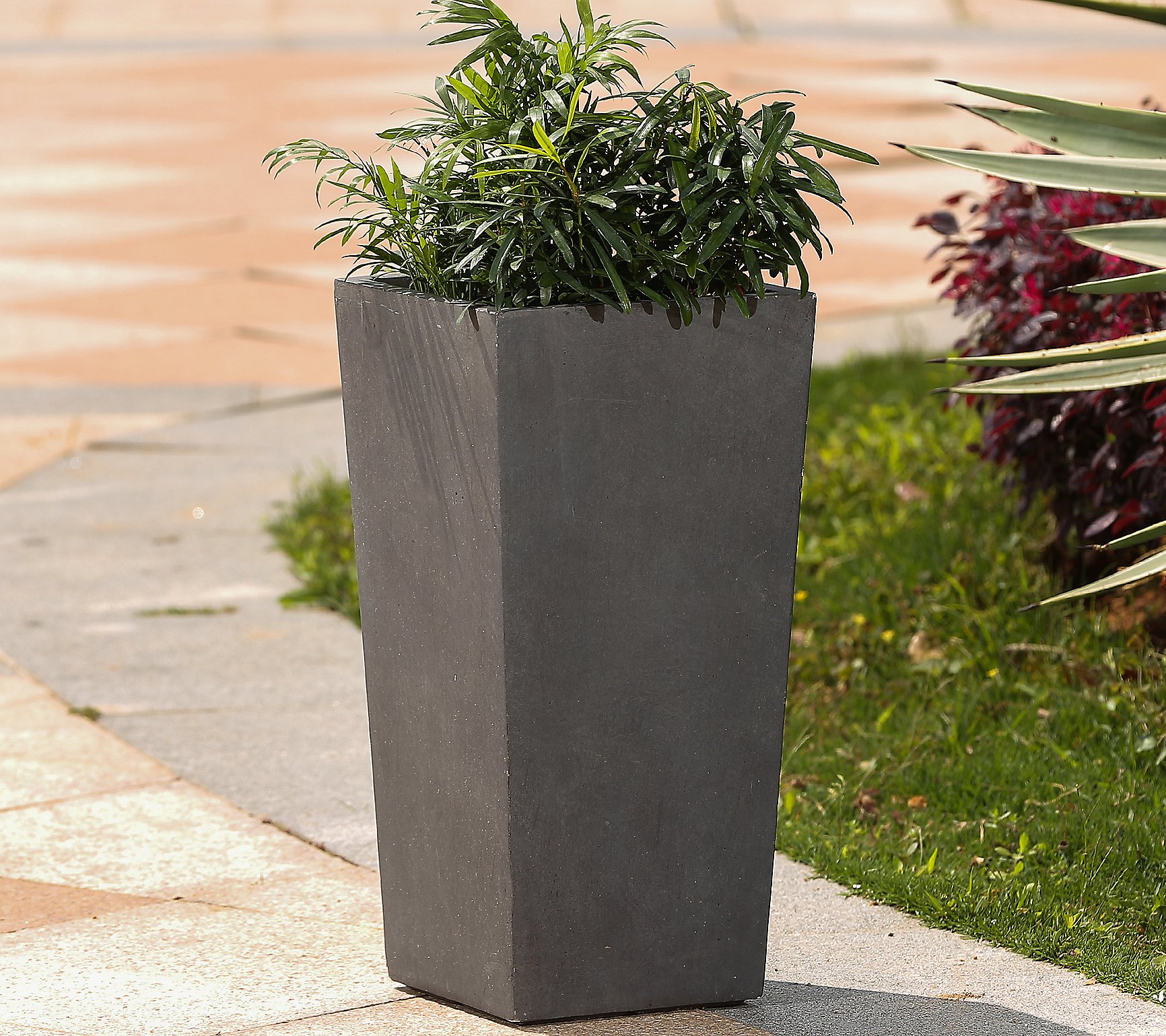 Luxen Home Tapered Square Tall Planter