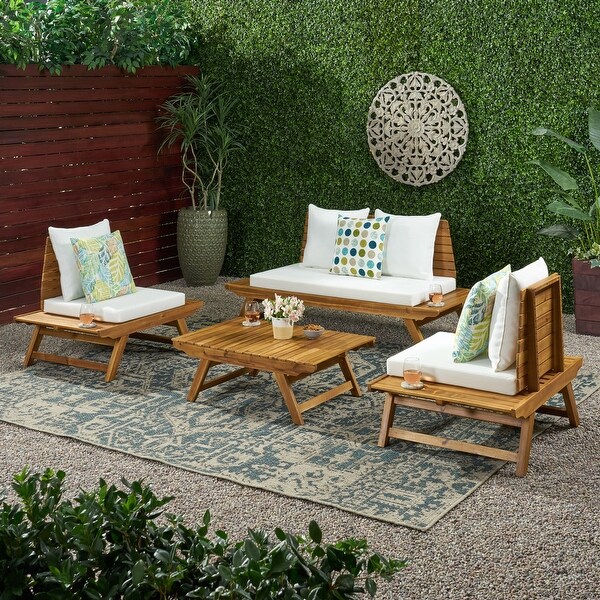 Sedona Acacia Wood 4piece Outdoor Chat Set by Christopher Knight Home