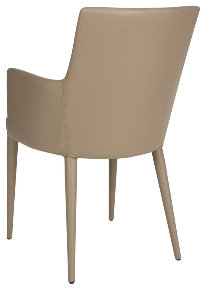 Cai Arm Chair Taupe PU Leather   Midcentury   Armchairs And Accent Chairs   by AED Luxury Home Decor  Houzz