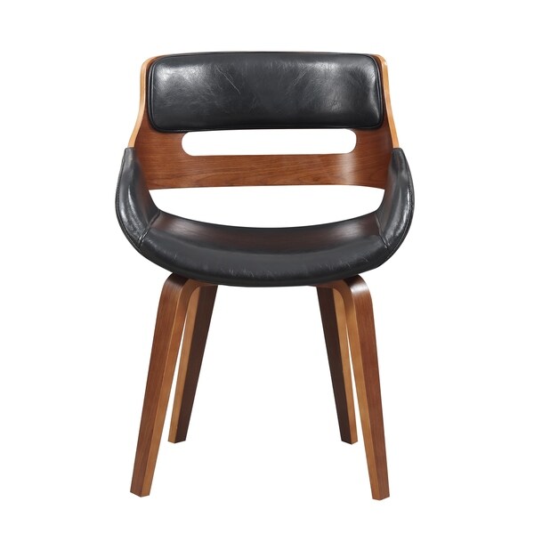 Wood and Faux Leather Mid-Century 18-Inch Dining Chair