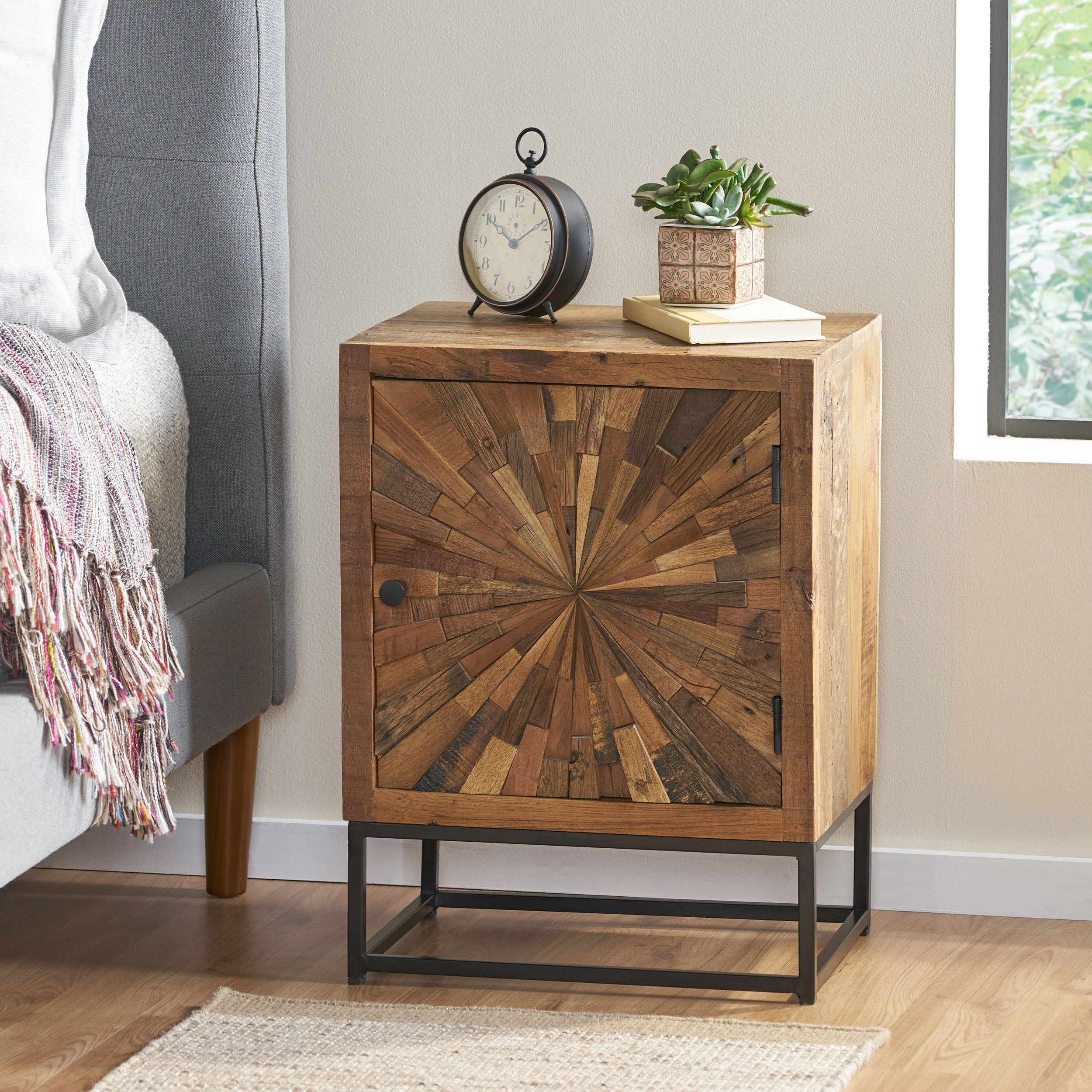 Kelci Boho Wooden Night Stand