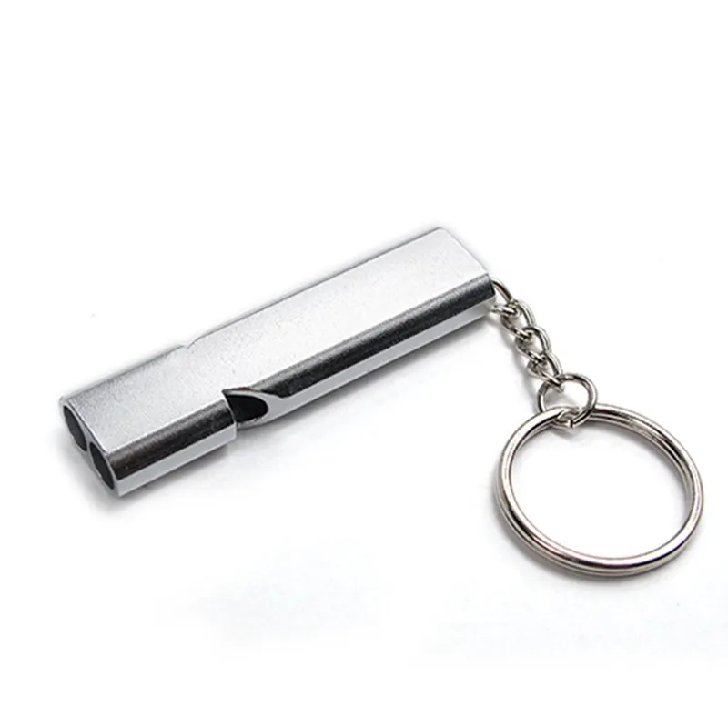 Aluminum alloy whistle outdoor high decibel portable key chain whistle hiking camping survival emergency multi functional team s