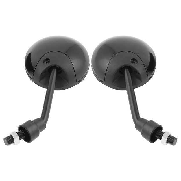 Unique Bargains Adjustable Motorcycle Rear View Mirror Round 10mm Thread Diameter Black 1pair