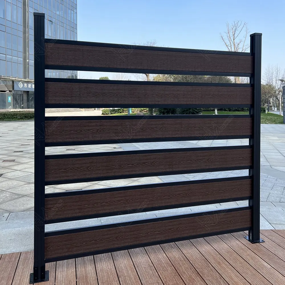 OEM WPC Fence Panel Waterproof Easy installation European Market Outdoor Fences garden easy install wpc fence