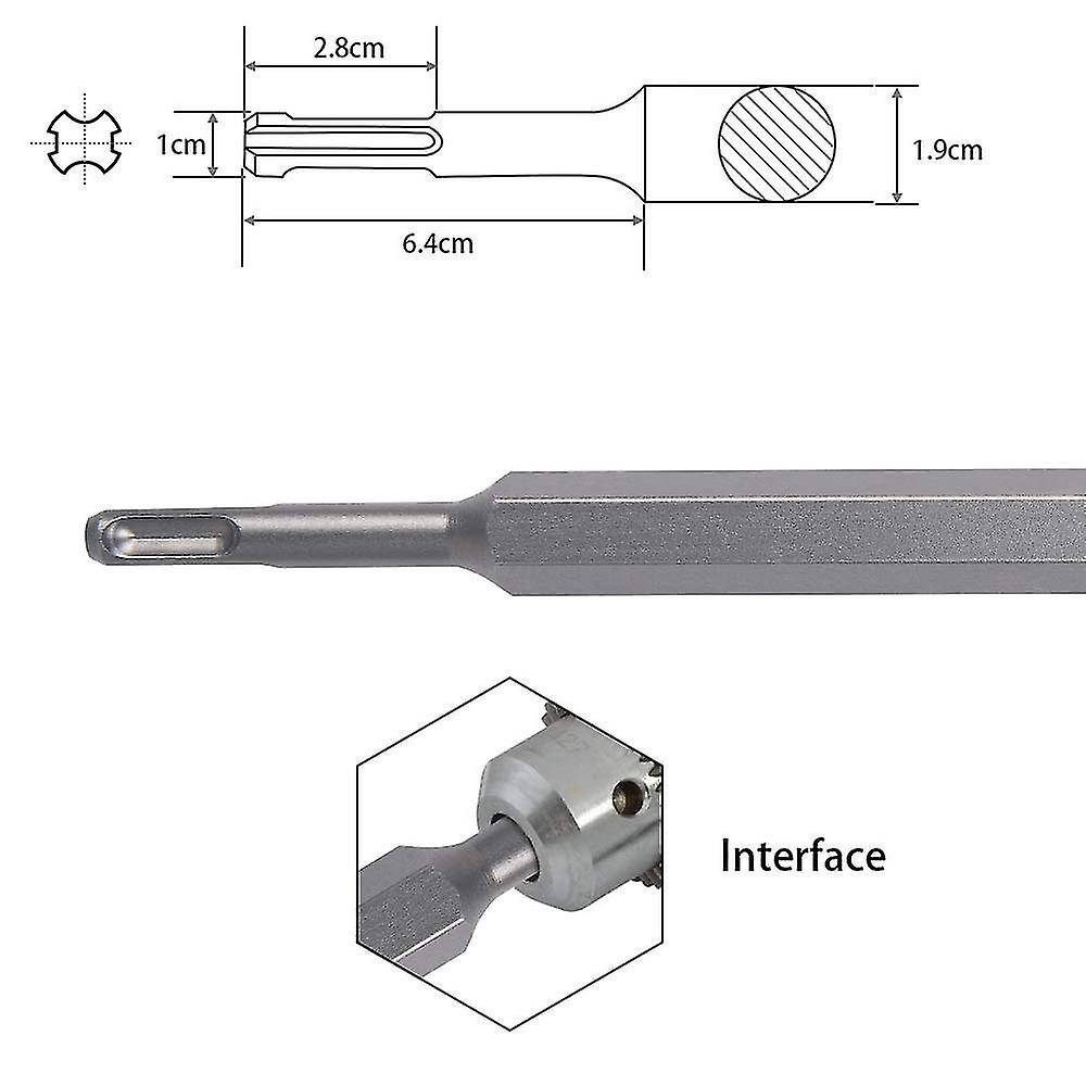 Chisel For Sds Plus Bits， Wide Flat Chisel 75 X 280 X 17 Mm， Hammer Drill Chisel， Tile Chisel For Masonry， Brick， Concrete， Floor Tiles， Artficial Sto