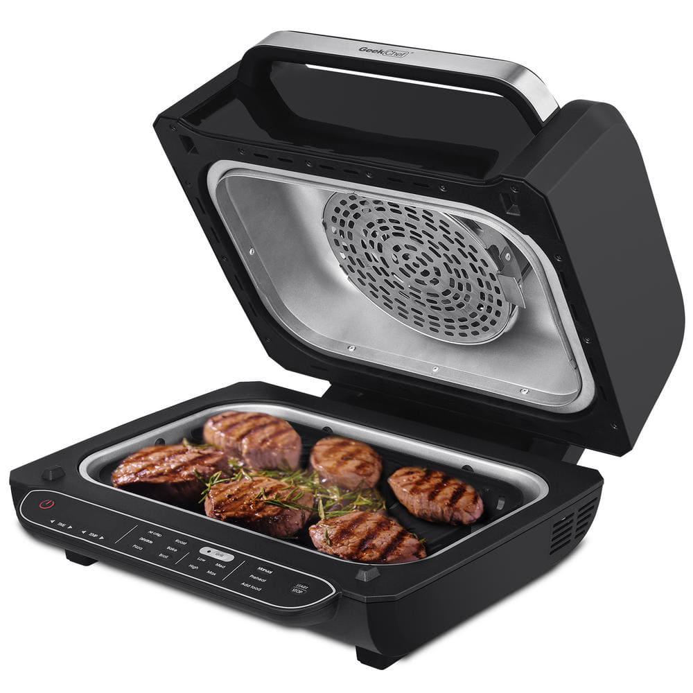 cadeninc 110 sq in Black Smart 7in1 Indoor Grill and Air Fryer