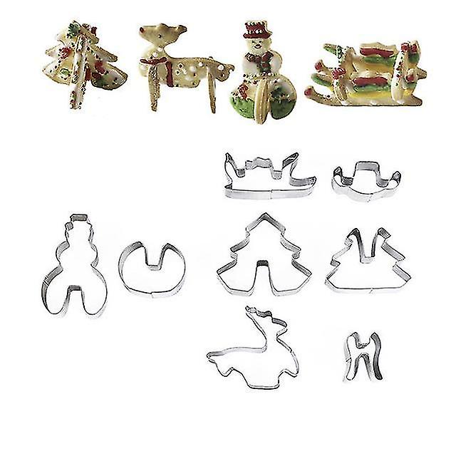 18pcs Christmas Cookie Cutters 3d Stainless Steel Cookies Molds Cake Tool Kitchen