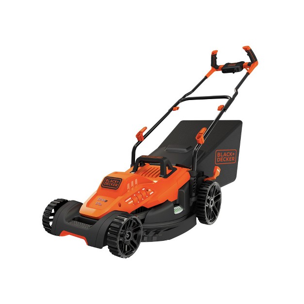 Black amp Decker Bemw482bh 120v 12 Amp Brushed 17 In Corded Lawn Mower With Comfort Grip Handle