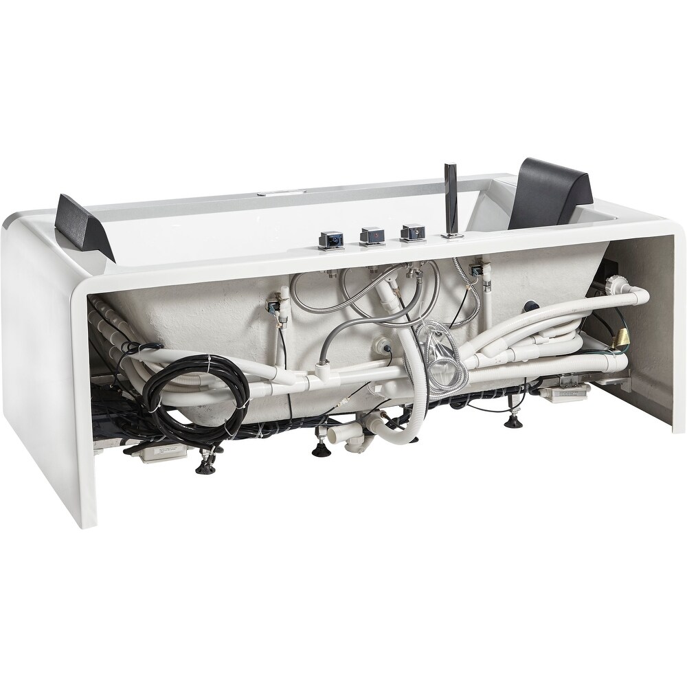 Eago AM196ETL 6 ft Clear Rectangular Acrylic Whirlpool Bathtub for Two