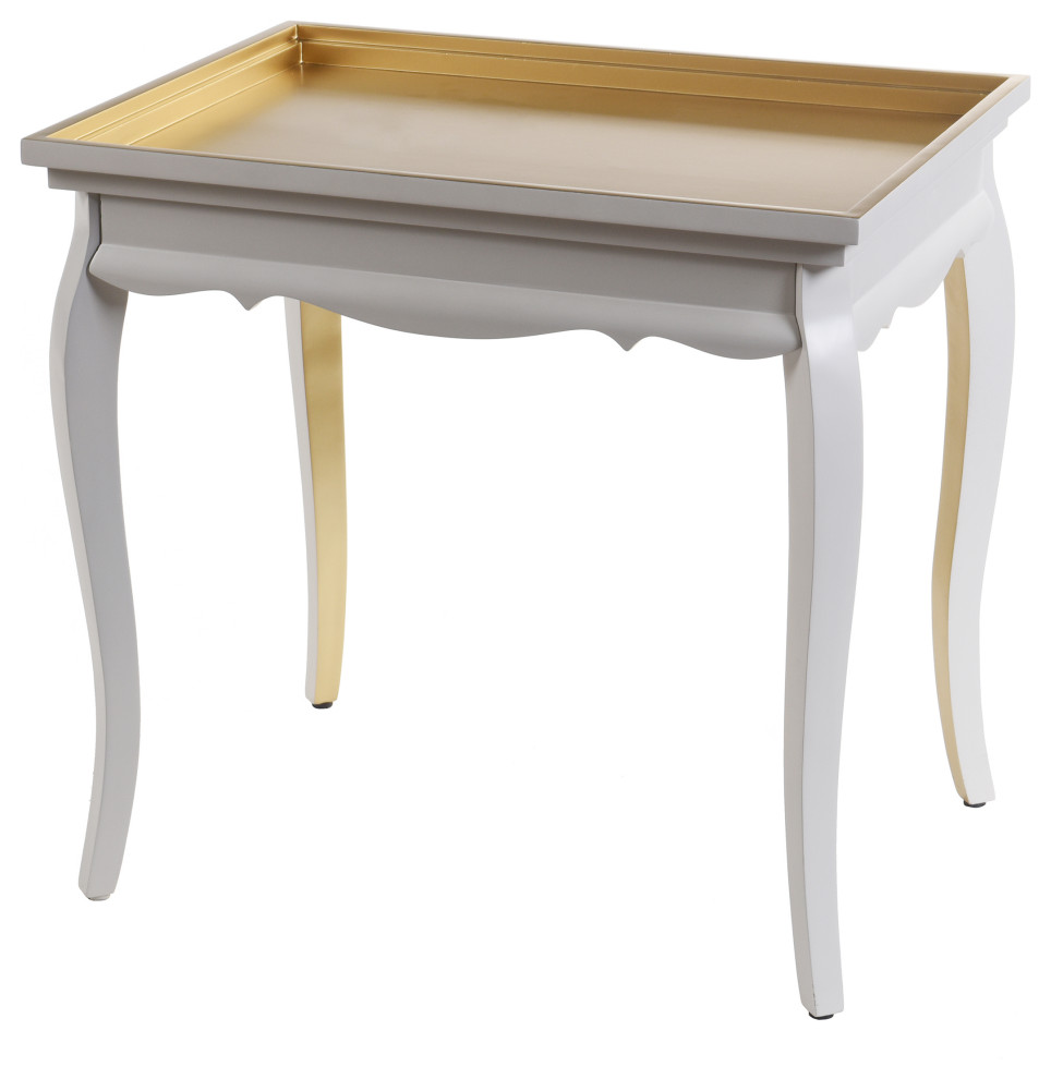 Dann Foley Lifestyle End Table White and Gold Finish   Traditional   Side Tables And End Tables   by StyleCraft  Houzz