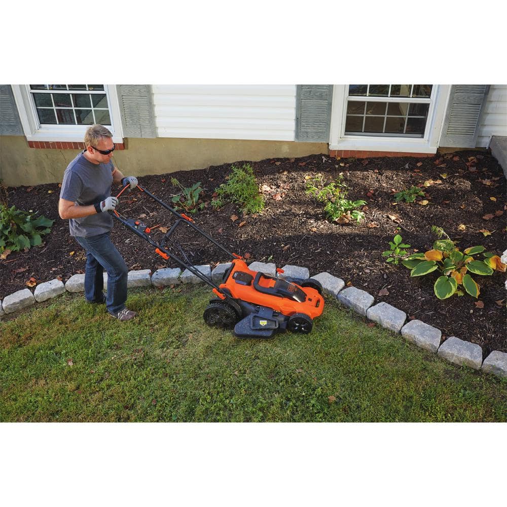 BLACK+DECKER 40V MAX 20 in. Battery Powered Walk Behind Push Lawn Mower with (3) 2Ah Batteries & Charger CM2043CLBX2040