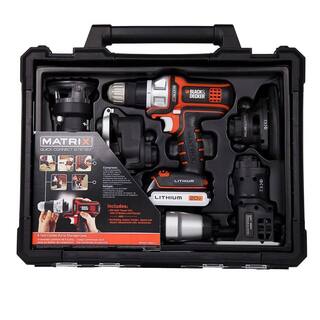 BLACK+DECKER 20V Max Lithium-Ion Cordless Matrix 6 Tool Combo Kit with Storage Case BDCDMT1206KITC