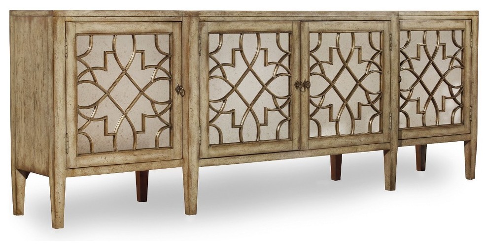 Haven Four Door Mirrored Chest   Transitional   Accent Chests And Cabinets   by Unlimited Furniture Group  Houzz