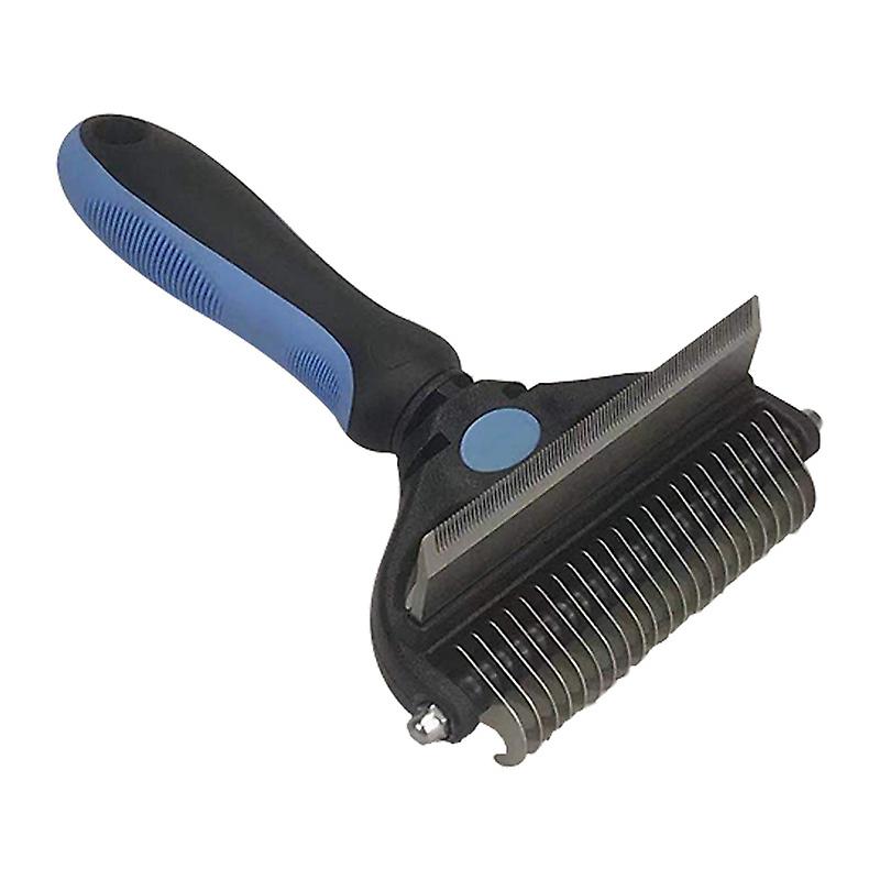 Pet Grooming Brush For Dogs/cats， 2 In 1 Deshedding Tool and Dematting Undercoat Rake For Mats and Tangles Removing， Reduces Shedding By Up To 95%， Great