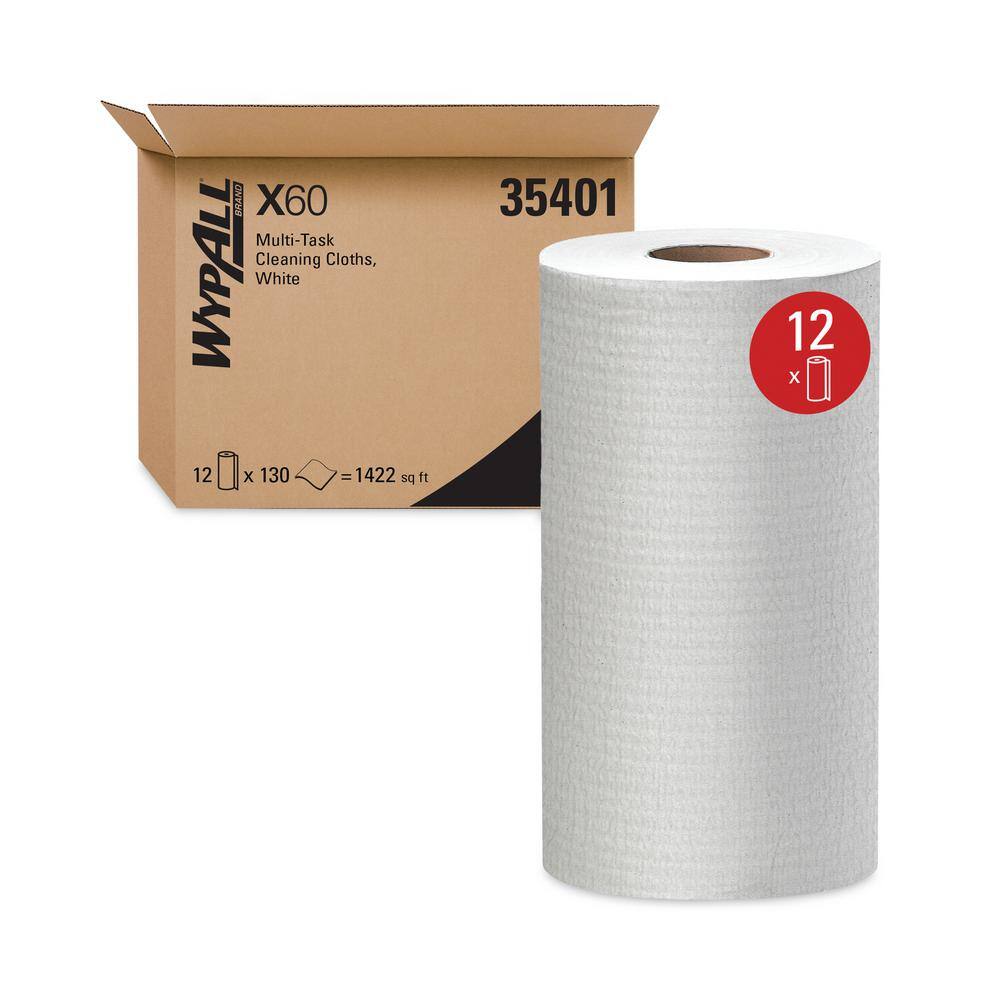 WYPALL (9) 45 in. x (13) 25 in. 60 Wipes Small Roll in White (130-Count) KCC35401