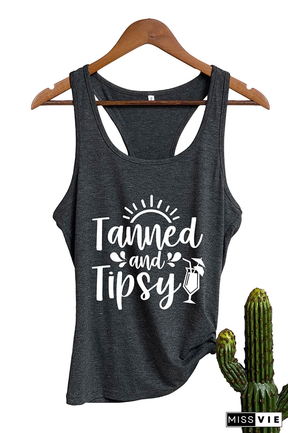 Tanned And Tipsy Sleeveless Tank Top Wholesale