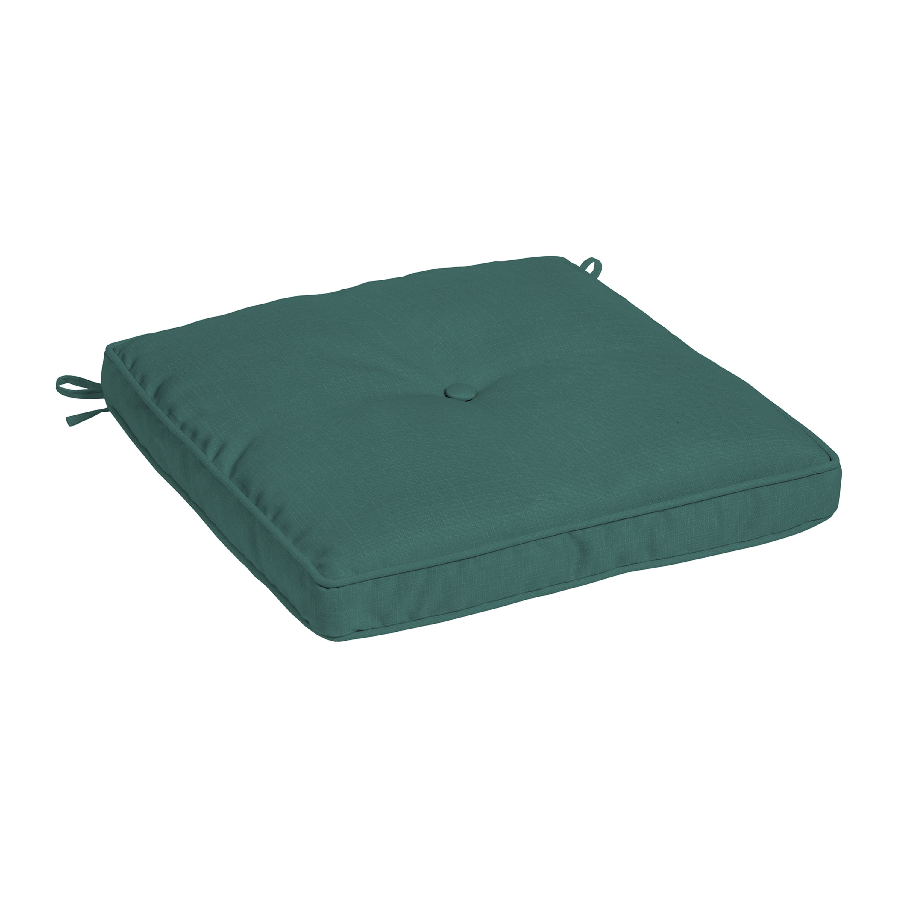 Arden Selections PolyFill Outdoor Seat Cushion 20 x 20， Peacock Blue Green Texture