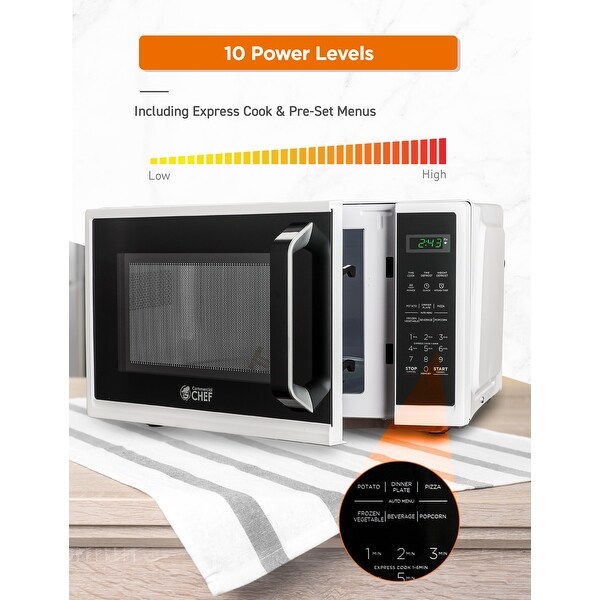 0.9 Cu.Ft Countertop Microwave Oven-White