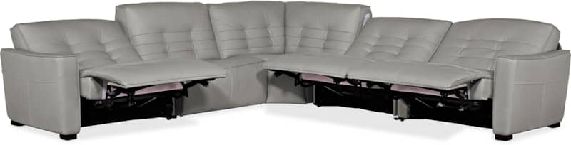 Hooker Furniture Living Room Reaux Grandier 5-Piece Power Recline Sectional With 3 Power Recliners