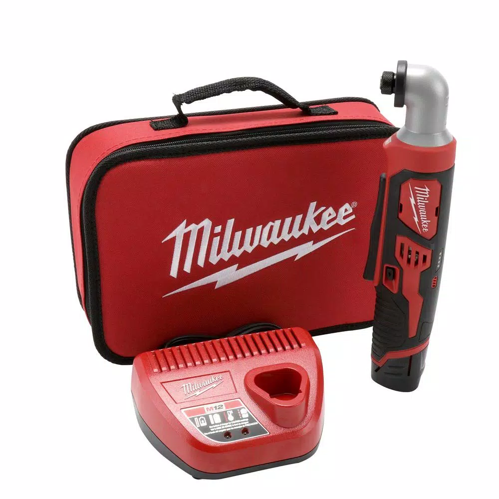 Milwaukee M12 12-Volt Lithium-Ion Cordless 1/4 in. Right Angle Hex Impact Driver Kit W/(1) 1.5Ah Batteries， Charger and Case and#8211; XDC Depot