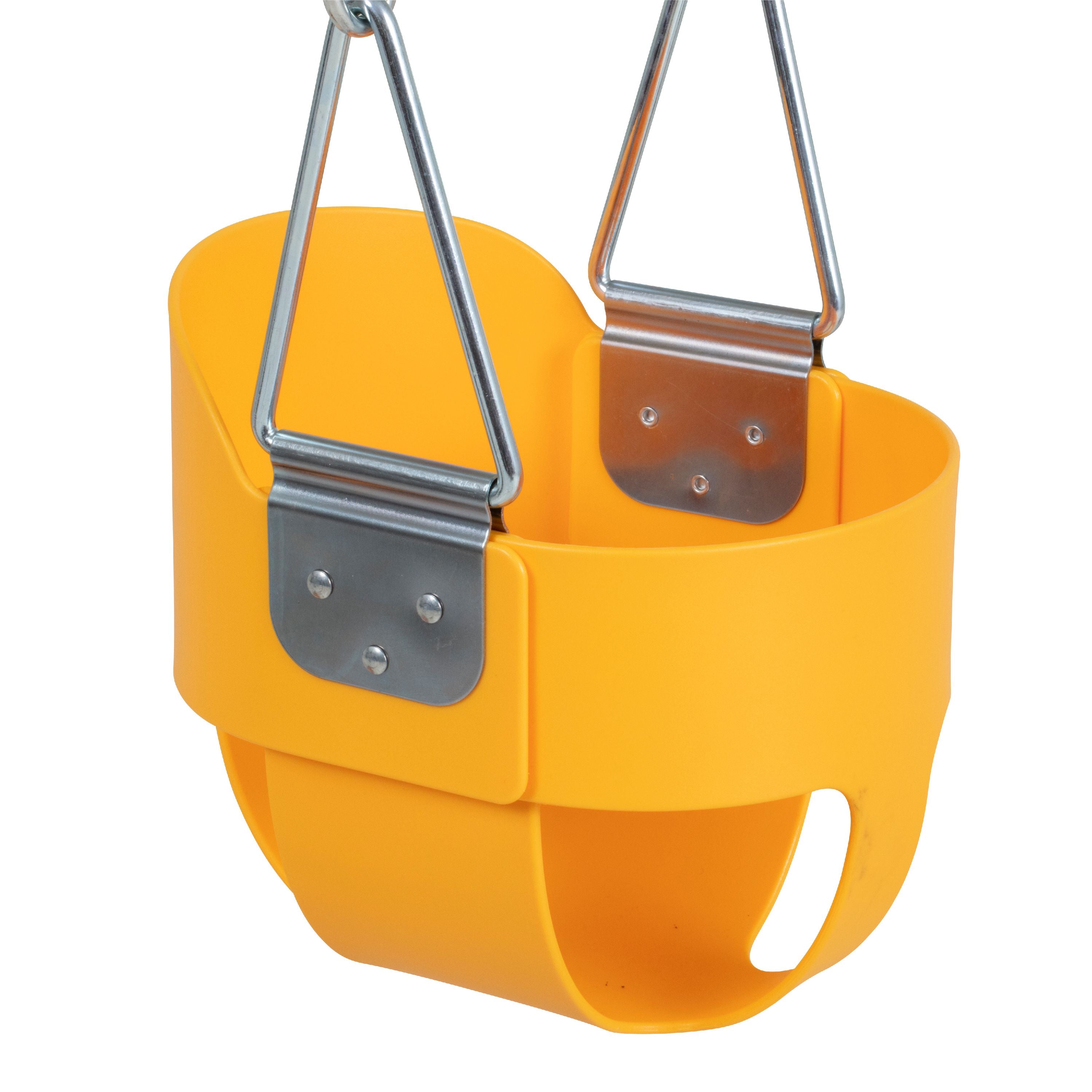 Jack and June Yellow High Back Full Bucket Playset Toddler Swing with Plastisol-Coated Chains