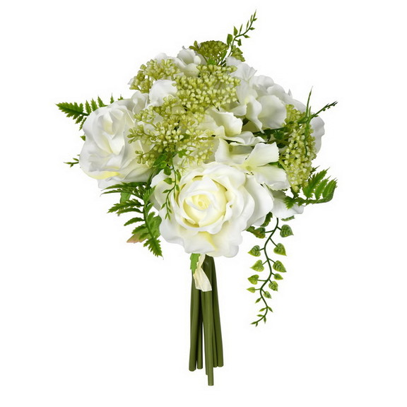 Vickerman FS190501 12'' White Rose Bouquet 2/Pk