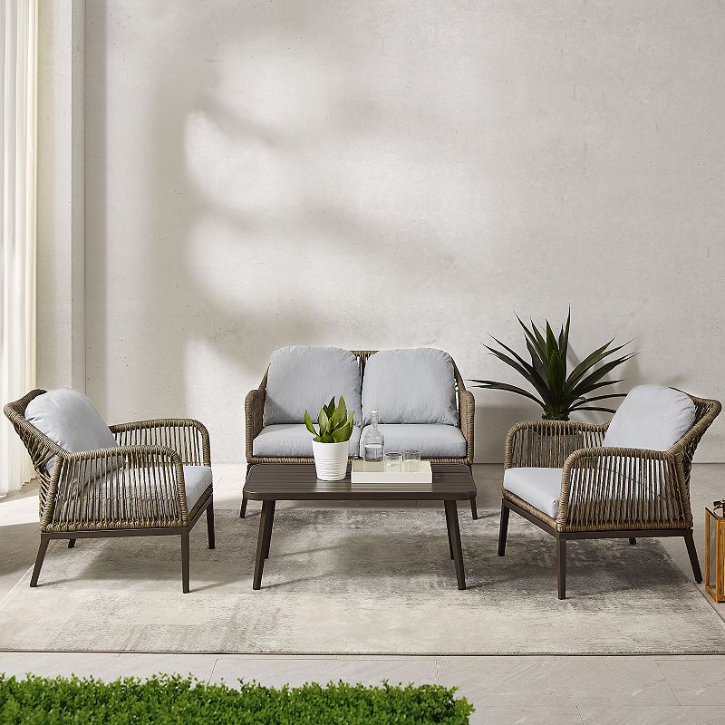 Crosley Haven Patio Wicker Conversation 4-piece Set