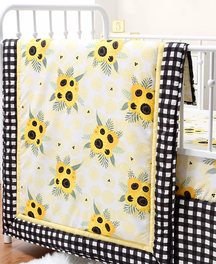 The Peanutshell Sunflower Crib Bedding Set， 3 Piece