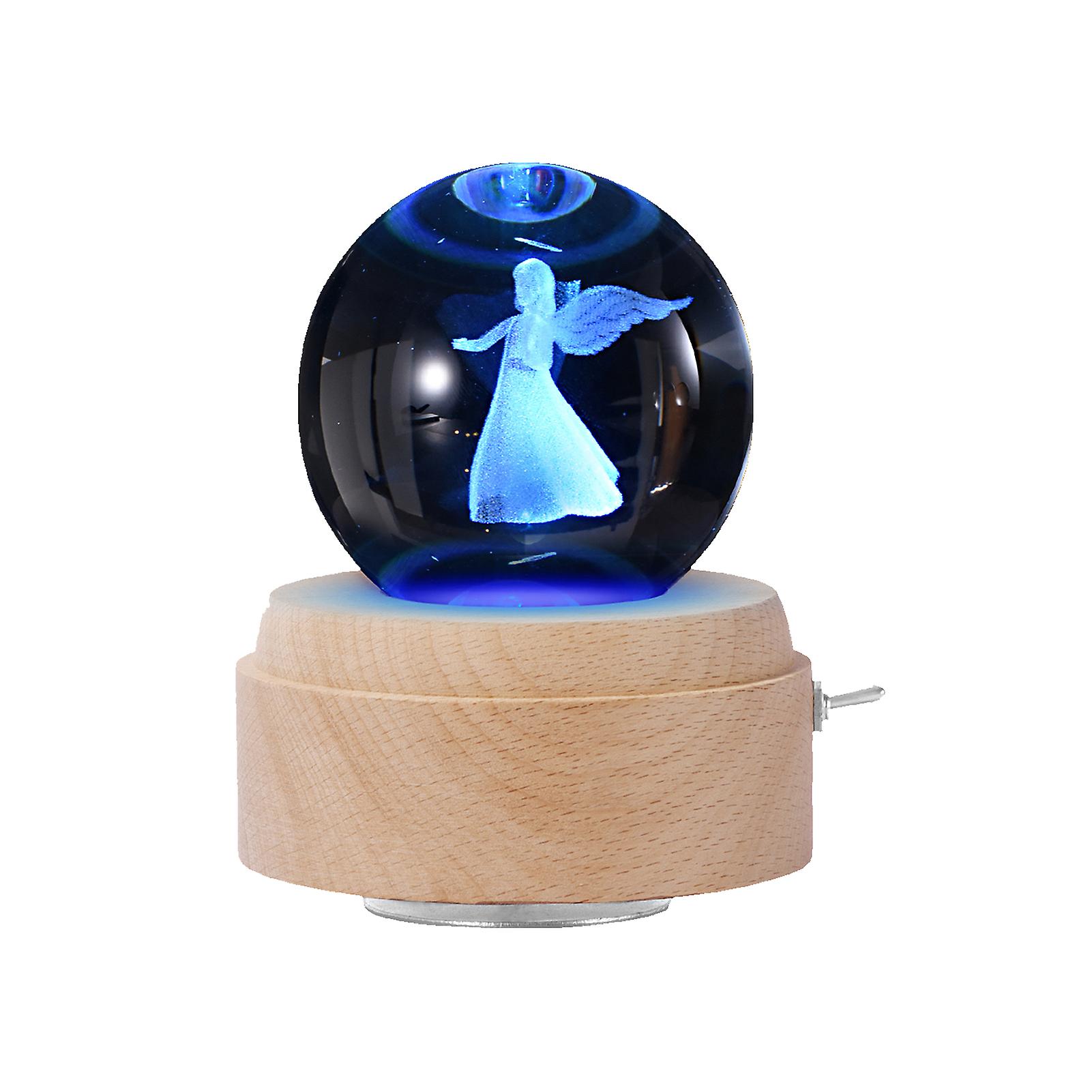 1 Crystal Ball 1 Wooden Base 1 Charging Cable  Wishing Angel