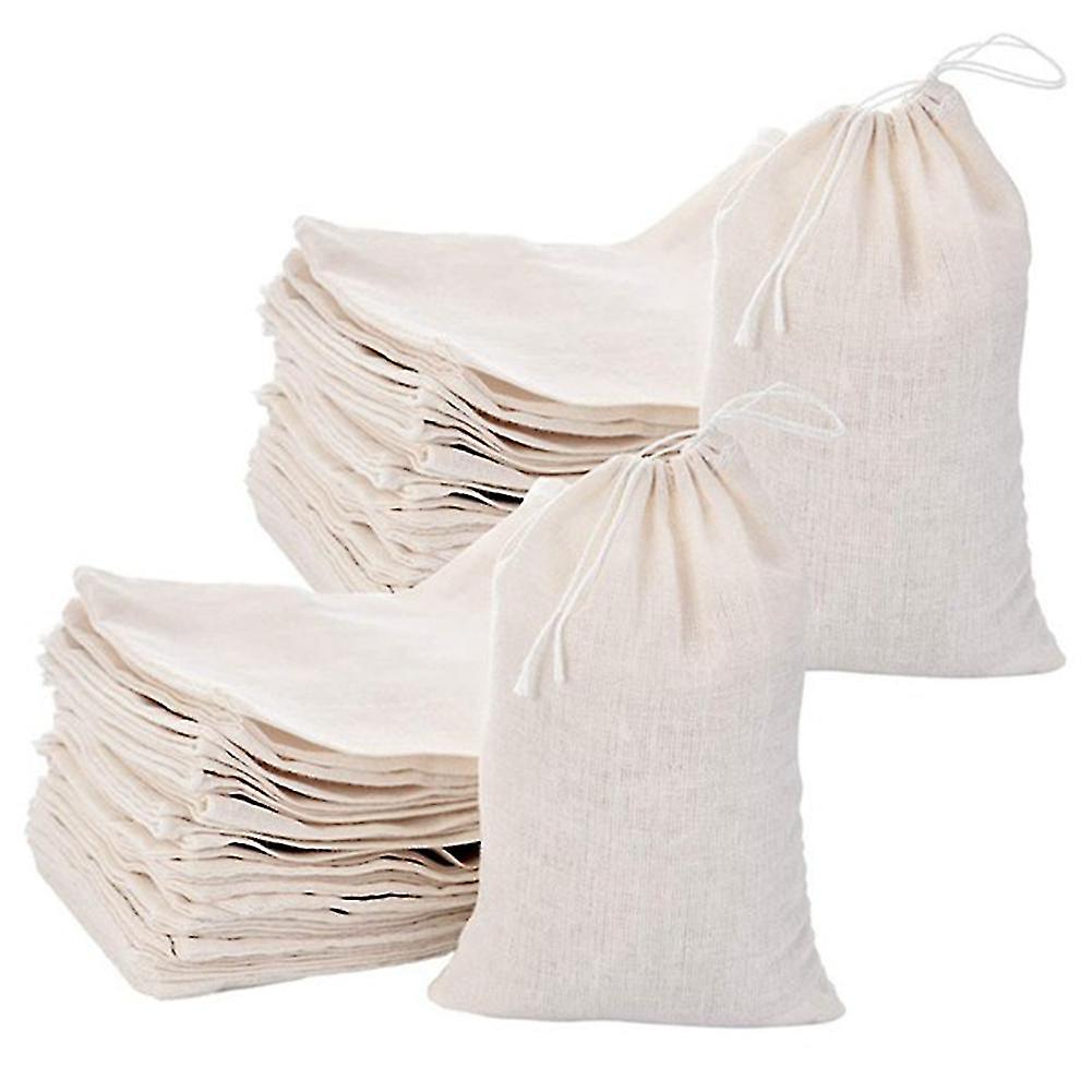 50 Pack Cotton Muslin Bags Multipurpose Drawstring Bags Compatible Tea Jewelry Wedding Party Favors Storage (4 X 6 Inches)