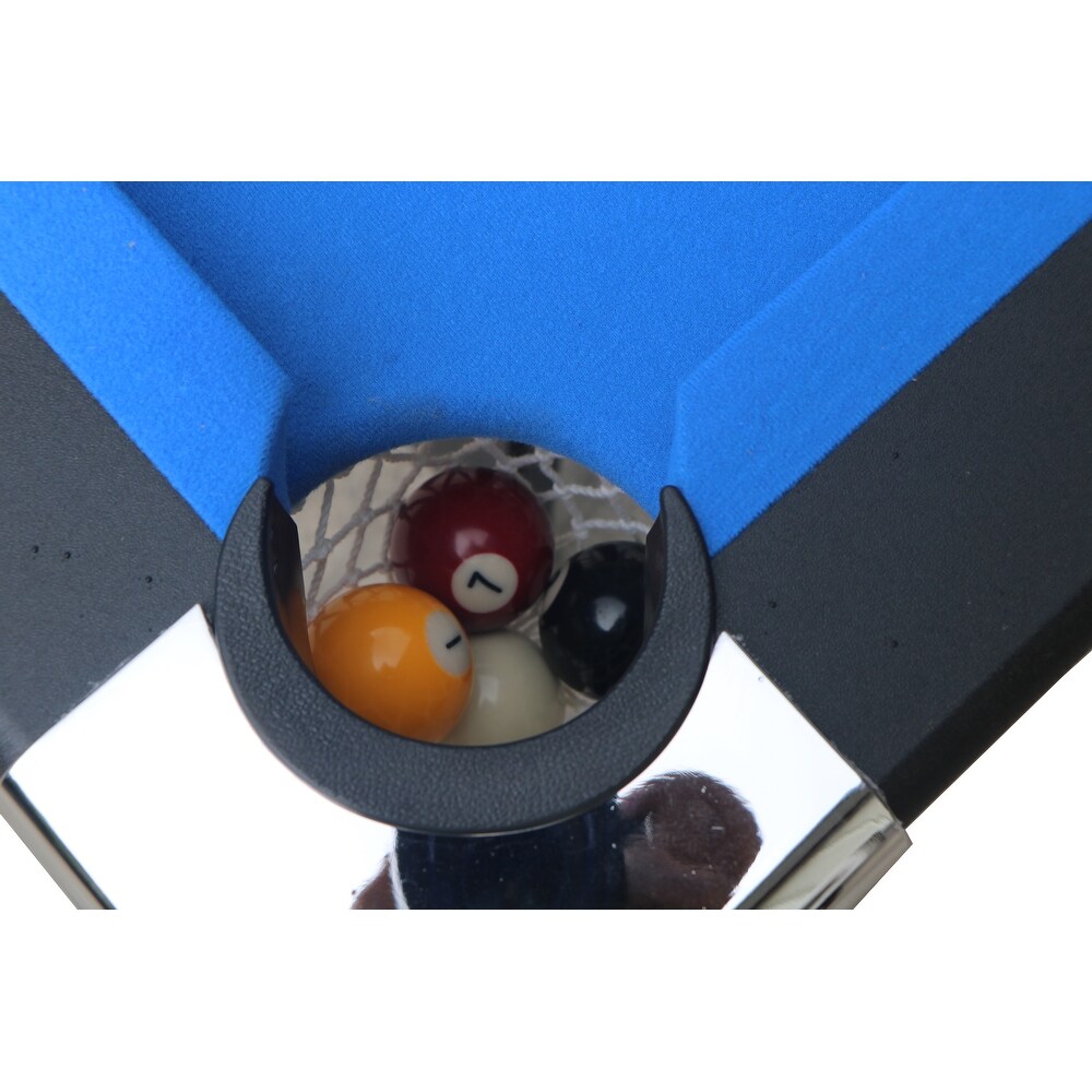 Velvet Pool Table Portable Billiards Table Children's Game Table with Billiard Balls Brush Triangle Rack and Chalk