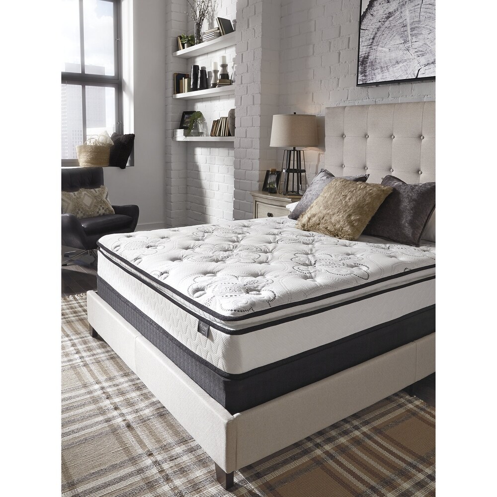 Signature Design by Ashley 10 Inch Bonnell PT Black/White 2 Piece Twin Mattress Package